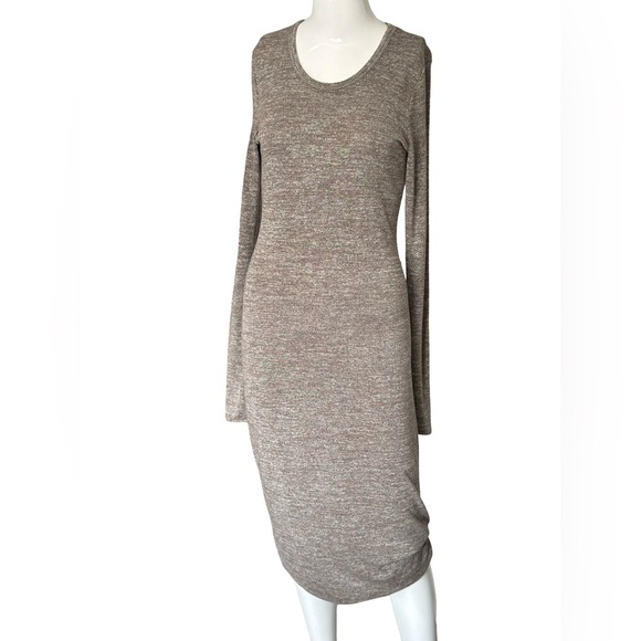 Aritzia Gray Crew Neck Long Sleeve Dress - Picture 3 of 4